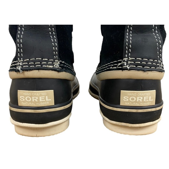 SOREL Joan of Arctic Black Suede Snow Boots with Faux Fur - Picture 10 of 11